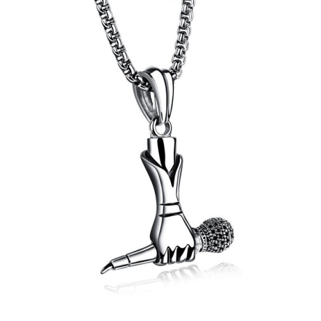Moda Mikrofon Kolye – Rock & Hip Hop Tarzı